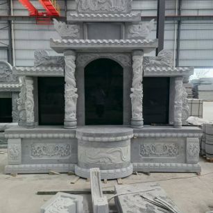 绍兴 芝麻灰高档墓碑，土墓，可定制