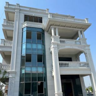 绍兴 芝麻白花岗岩别墅外墙干挂效果展示