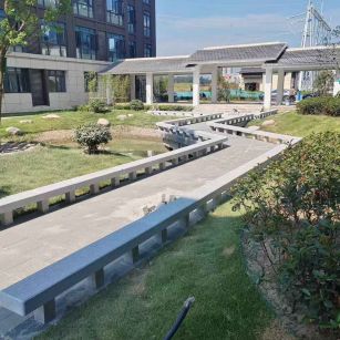 绍兴 芝麻灰小区坐凳&栏杆安装效果