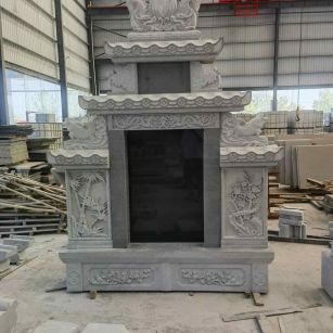 绍兴 芝麻灰高档墓碑、土墓，一套也支持定做