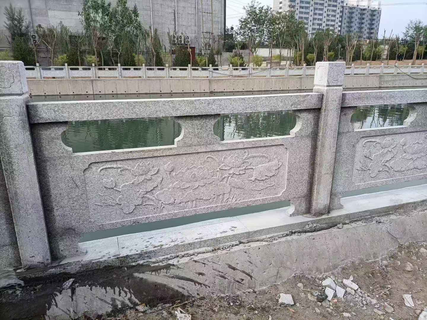 绍兴 芙蓉白大花桥梁、河道，石材栏杆、围栏、护栏