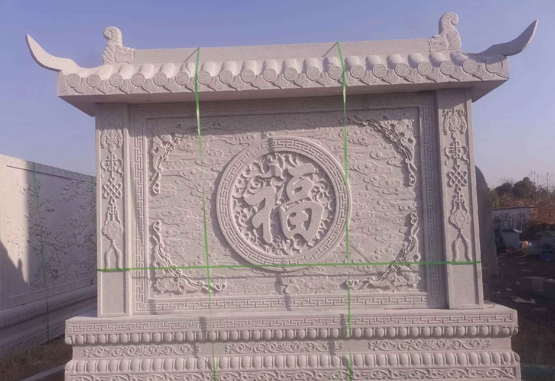 绍兴 芝麻白花岗岩屏风，照壁，影壁