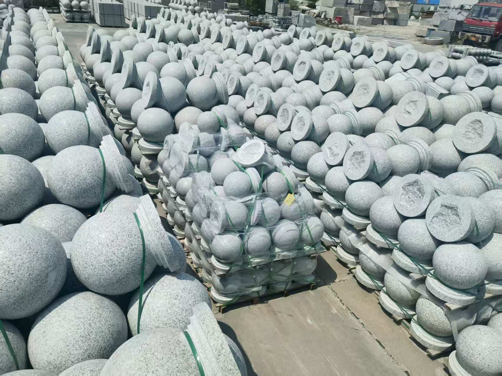 绍兴 花岗岩实心圆球，石球，挡车球，挡车石，车止石，路障石。